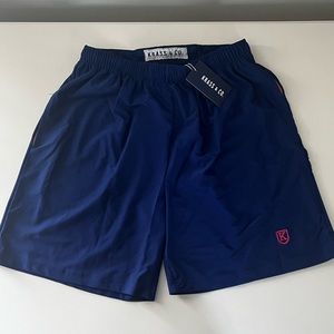 Men’s Navy Blue Embroidered Athletic Shorts - size Large